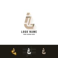 letter l of il monogram logo met rastermethode ontwerp vector