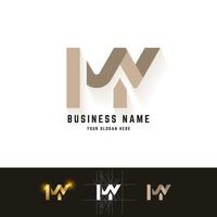 letter mw of iw monogram logo met rastermethode ontwerp vector
