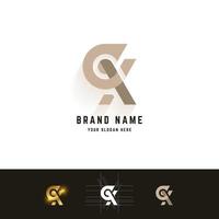letter gx of cx monogram logo met rastermethode ontwerp vector