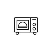 koken, eten en keuken concept. verzameling moderne overzichts zwart-wit pictogrammen in vlakke stijl. lijnpictogram van kom in magnetron vector