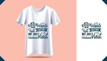 nieuw t-shirt printontwerp voor heren. heren wit t-shirt mockup. vooraanzicht. motivatie quotes vector