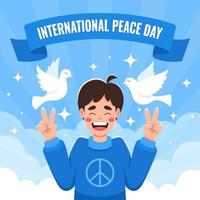 viering van de internationale vredesdag vector