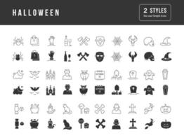 set van eenvoudige iconen van halloween vector