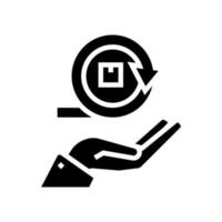 hand houden circulaire economie proces glyph pictogram vectorillustratie vector