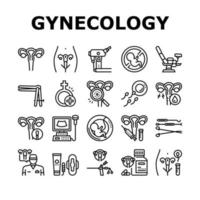 gynaecologie behandeling collectie iconen set vector teken