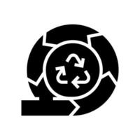 recycling en circulaire economie glyph pictogram vectorillustratie vector