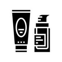 crème cosmetica pakketten glyph pictogram vectorillustratie vector