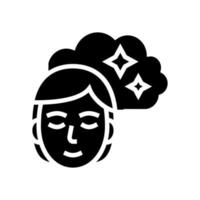 vrouw nostalgie glyph pictogram vector illustratie sign