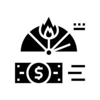 inflatie financiële crisis glyph pictogram vectorillustratie vector