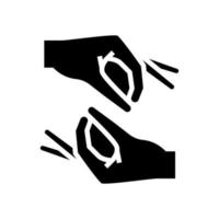 gebarentaal glyph pictogram vectorillustratie vector