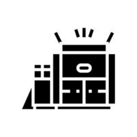 afval fabriek machine glyph pictogram vectorillustratie vector