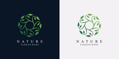 groen blad natuur logo ontwerpsjabloon met creatief uniek concept vector