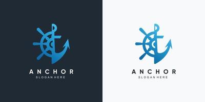 anker marine pictogram logo ontwerpsjabloon met creatief element vector