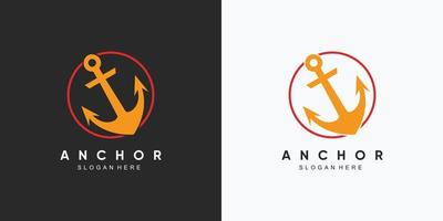 anker marine pictogram logo ontwerpsjabloon met creatief element vector