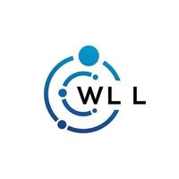 wll brief technologie logo ontwerp op witte achtergrond. wll creatieve initialen letter it logo concept. wll brief ontwerp. vector