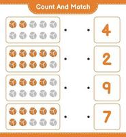 tel en match, tel het aantal cookies en match met de juiste nummers. educatief kinderspel, afdrukbaar werkblad, vectorillustratie vector