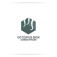 octopus doos logo ontwerp vector