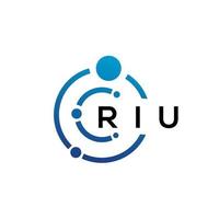 riu brief technologie logo ontwerp op witte achtergrond. riu creatieve initialen letter it logo concept. riu-briefontwerp. vector