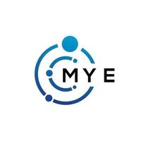 mye brief technologie logo ontwerp op witte achtergrond. mye creatieve initialen letter it logo concept. mijn briefontwerp. vector