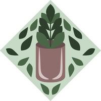 huisplant in een pot. logo voor een bloemenwinkel, ecologische projecten. vector