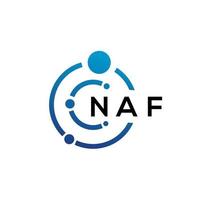 NAF brief technologie logo ontwerp op witte achtergrond. naf creatieve initialen letter it logo concept. naf brief ontwerp. vector