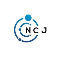 ncj brief technologie logo ontwerp op witte achtergrond. ncj creatieve initialen letter it logo concept. ncj brief ontwerp. vector