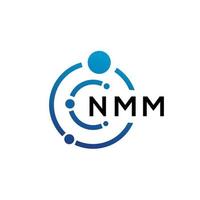 NMM brief technologie logo ontwerp op witte achtergrond. nmm creatieve initialen letter it logo concept. nmm-letterontwerp. vector