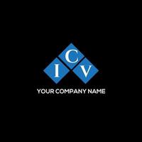 ICv brief logo ontwerp op zwarte achtergrond. icv creatieve initialen brief logo concept. icv-briefontwerp. vector