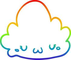 regenbooggradiënt lijntekening leuke cartoon wolk vector