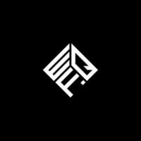 wqf brief logo ontwerp op zwarte achtergrond. wqf creatieve initialen brief logo concept. wqf brief ontwerp. vector