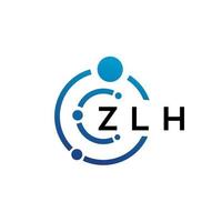 zlh brief technologie logo ontwerp op witte achtergrond. zlh creatieve initialen letter it logo concept. zlh brief ontwerp. vector