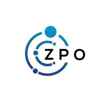 zpo brief technologie logo ontwerp op witte achtergrond. zpo creatieve initialen letter it logo concept. zpo brief ontwerp. vector