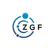 zgf brief technologie logo ontwerp op witte achtergrond. zgf creatieve initialen letter it logo concept. zgf brief ontwerp. vector