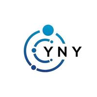 yny brief technologie logo ontwerp op witte achtergrond. yny creatieve initialen letter it logo concept. yny brief ontwerp. vector