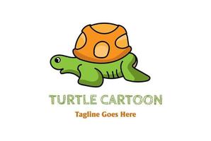 grappig schattig vriendelijk dier schildpad mascotte cartoon karakter logo ontwerp vector