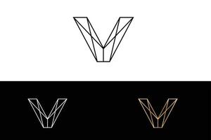 geometrische v alfabet logo vector
