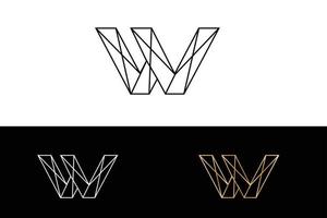 geometrisch w alfabet logo-ontwerp vector