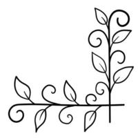 botanische hoek, ornament van bloemen en bladeren voor decoratie vector