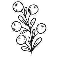 doodle bloemtak, schattige en ongewone knop, kan worden gebruikt om ansichtkaarten, visitekaartjes of als ontwerpelement te versieren vector