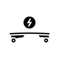 elektrische skateboard glyph pictogram vectorillustratie vector