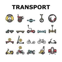 persoonlijk vervoer collectie iconen set vector