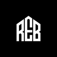 reb brief design.reb brief logo ontwerp op zwarte achtergrond. reb creatieve initialen brief logo concept. reb brief design.reb brief logo ontwerp op zwarte achtergrond. r vector