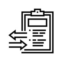 import en export document lijn pictogram vectorillustratie vector