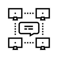 netwerk computer gebruikers communicatie lijn pictogram vectorillustratie vector