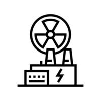 kerncentrale lijn pictogram vector zwarte illustratie