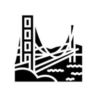 golden gate bridge glyph pictogram vectorillustratie vector