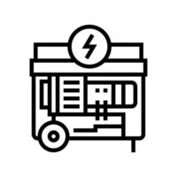 elektrische generator lijn pictogram vector zwarte illustratie