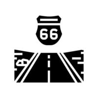 snelweg 66 glyph pictogram vectorillustratie vector