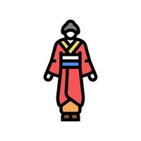 geisha vrouw kleur pictogram vectorillustratie vector