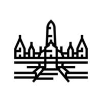 Ayutthaya historische rooilijn pictogram vectorillustratie vector